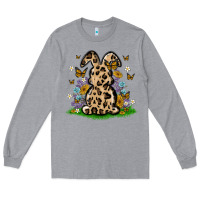 Heather Grey western floral bunny Long Sleeve Tee - MaliasSmallBusiness