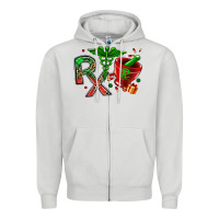 Dove Grey rx christmas pharmacy Zipper Hoodie - MaliasSmallBusiness
