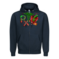 Navy rx christmas pharmacy Zipper Hoodie - MaliasSmallBusiness