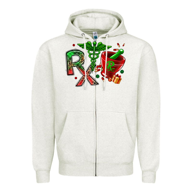 Rx Christmas Pharmacy Zipper Hoodie by MaliasSmallBusiness | Teevron