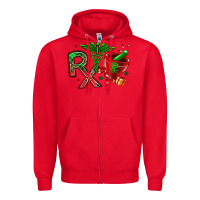 Red rx christmas pharmacy Zipper Hoodie - MaliasSmallBusiness