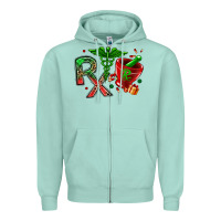 Seafoam rx christmas pharmacy Zipper Hoodie - MaliasSmallBusiness