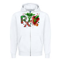 White rx christmas pharmacy Zipper Hoodie - MaliasSmallBusiness