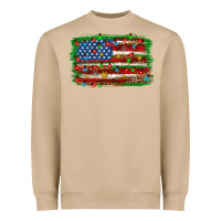 Mushroom Christmas american flag Heavyweight Sweatshirt - NancyCooperArtShop