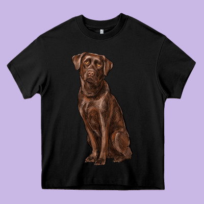 Labrador Retriever Heavy Core Tee Designed By Ranaportraitstore