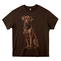 Chocolate Brown labrador retriever Heavy Core Tee - RanaPortraitStore