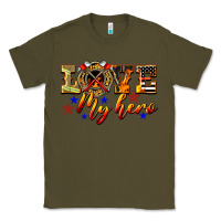 Army Green Love My Hero Firefighter Classic Tee - LillyAllenDesigns