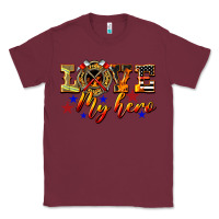 Burgundy Love My Hero Firefighter Classic Tee - LillyAllenDesigns