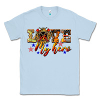 Dusty Blue Love My Hero Firefighter Classic Tee - LillyAllenDesigns