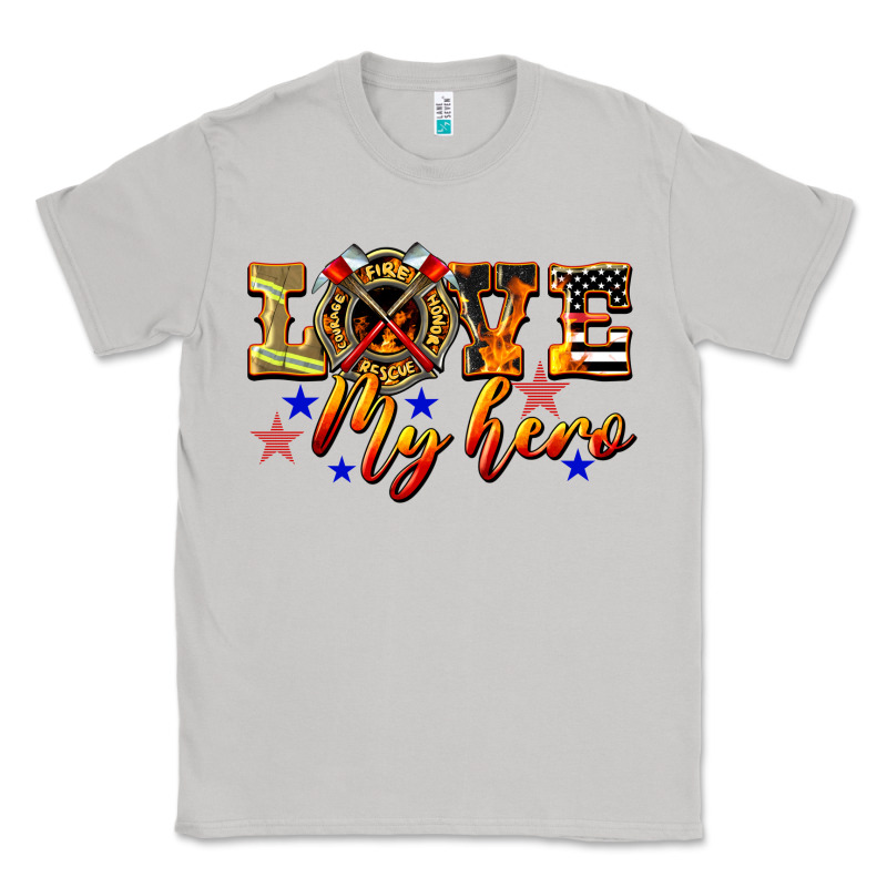 Love My Hero Firefighter Classic Tee by LillyAllenDesigns | Teevron