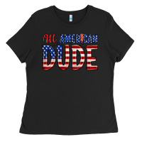 Black all american dude Ladies Tee - Zillion Design Studio