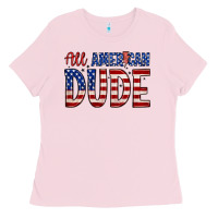 Bubblegum Pink all american dude Ladies Tee - Zillion Design Studio