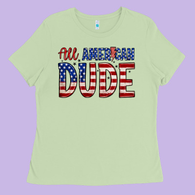 All American Dude Ladies Tee Designed By Zillion Design Studio