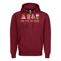 Burgundy tis the season Zipper Hoodie - MaliasSmallBusiness