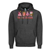 Charcoal Heather tis the season Zipper Hoodie - MaliasSmallBusiness