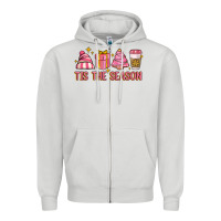 Dove Grey tis the season Zipper Hoodie - MaliasSmallBusiness