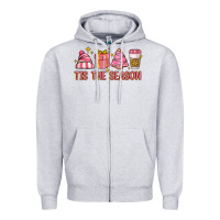 Heather Grey tis the season Zipper Hoodie - MaliasSmallBusiness