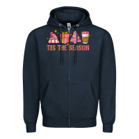 Navy tis the season Zipper Hoodie - MaliasSmallBusiness