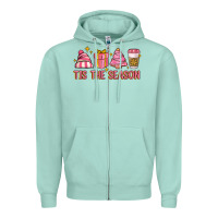 Seafoam tis the season Zipper Hoodie - MaliasSmallBusiness