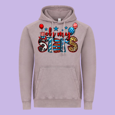Oh My Stars 4th Of July Vintage Hoodie Designed By Jasminsmagicworld
