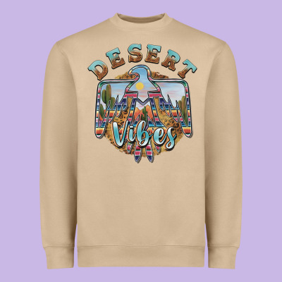 Desert Vibes Thunderbird Heavyweight Sweatshirt Designed By Barkaloodesign