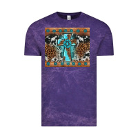 Cloud Purple gemstone leopard cross Vintage Tee - AdoDesignShop