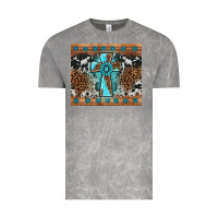 Cloud Rock gemstone leopard cross Vintage Tee - AdoDesignShop