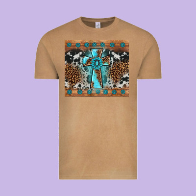 Gemstone Leopard Cross Vintage Tee Designed By Adodesignshop