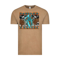 Vintage Coffee gemstone leopard cross Vintage Tee - AdoDesignShop