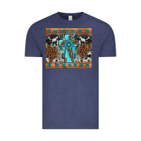 Vintage Denim gemstone leopard cross Vintage Tee - AdoDesignShop
