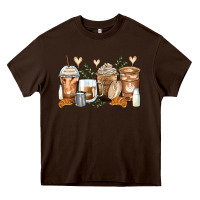 Chocolate Brown latte coffee cups Heavy Core Tee - Zillion Design Studio