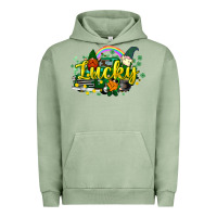Pigment Oil Green lucky gnomes truck St. Patrick's Urban Hoodie - HowdyJamesFarm