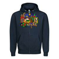 Navy oh holy night with baby jesus for christmas Zipper Hoodie - MaliasSmallBusiness