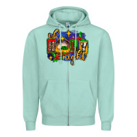 Seafoam oh holy night with baby jesus for christmas Zipper Hoodie - MaliasSmallBusiness