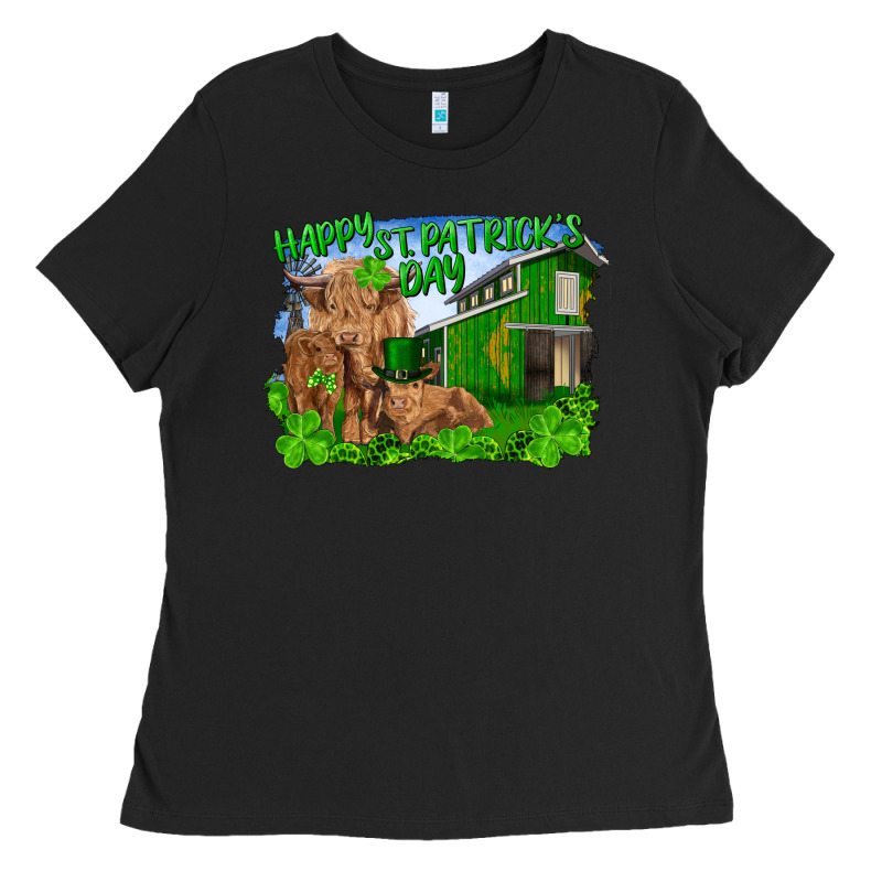 Happy St. Patrick's Day Cattle And Calfs Ladies Tee by RanaPortraitStore | Teevron