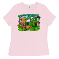 Bubblegum Pink happy st. patrick's day cattle and calfs Ladies Tee - RanaPortraitStore