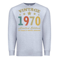 Heather Grey Vintage 1970 Limited Edition 50 Years Of Being Awesome Premium Sweatshirt - Bettercallsaul