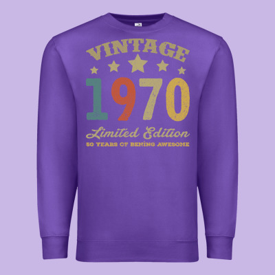 Vintage 1970 Limited Edition 50 Years Of Being Awesome Premium Sweatshirt Designed By Bettercallsaul