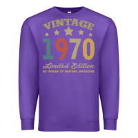 Purple Vintage 1970 Limited Edition 50 Years Of Being Awesome Premium Sweatshirt - Bettercallsaul