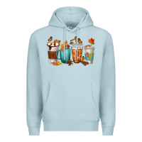 Blue Mist Thankful Coffee Cups Premium Hoodie - texasbilliewilder