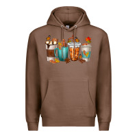 Chestnut Thankful Coffee Cups Premium Hoodie - texasbilliewilder