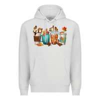 Dove Grey Thankful Coffee Cups Premium Hoodie - texasbilliewilder