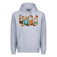 Heather Grey Thankful Coffee Cups Premium Hoodie - texasbilliewilder