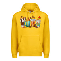 Lemon Thankful Coffee Cups Premium Hoodie - texasbilliewilder