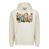 Oatmeal Heather Thankful Coffee Cups Premium Hoodie - texasbilliewilder