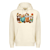 Sandshell Thankful Coffee Cups Premium Hoodie - texasbilliewilder