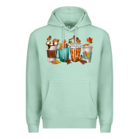 Seafoam Thankful Coffee Cups Premium Hoodie - texasbilliewilder