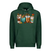 Sports Green Thankful Coffee Cups Premium Hoodie - texasbilliewilder