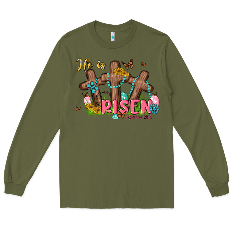 He Is Risen Long Sleeve Tee by MaliasSmallBusiness | Teevron