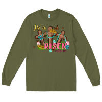 Army Green he is risen Long Sleeve Tee - MaliasSmallBusiness